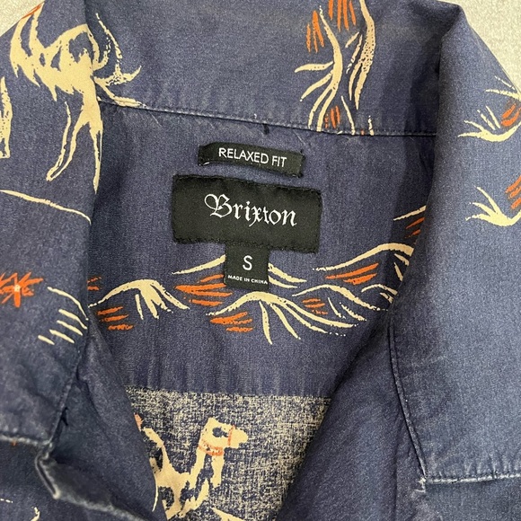 [S] Brixton Cruze S/S Woven Shirt Washed Navy/Ginger Relaxed Fit - Picture 5 of 8